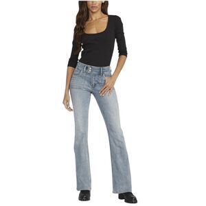 silver be low low rise Y2K flare jeans womens size 28 long inseam